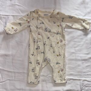 Pehr Cream Animal Print Footie 0-3 months
